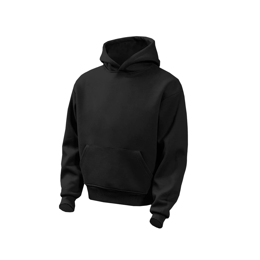 春秋美式潮牌重磅短款连帽卫衣男女款高街百搭宽松boxy纯色上衣