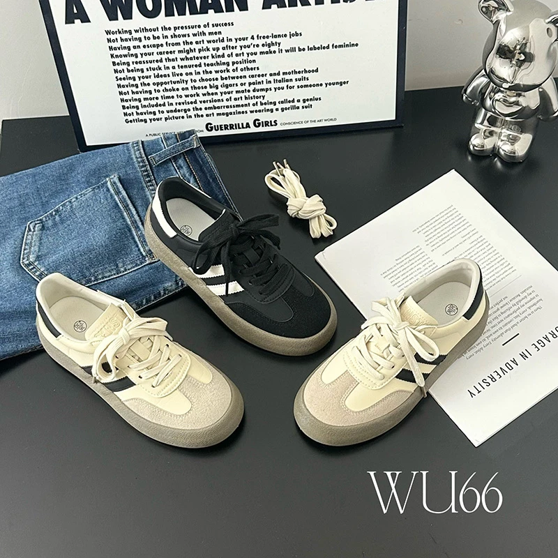 休闲徳训鞋女秋季新款2025爆款板鞋百搭小白鞋时尚运动鞋子女