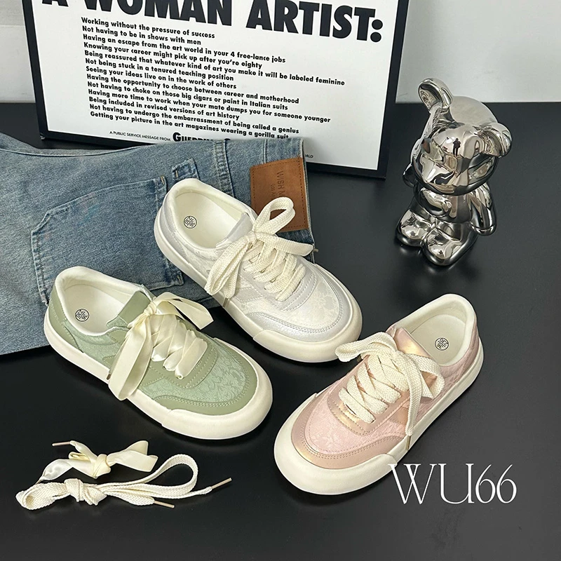 休闲鞋女鞋透气小白鞋新款2025薄荷曼波风板鞋厚底百搭运动鞋子女