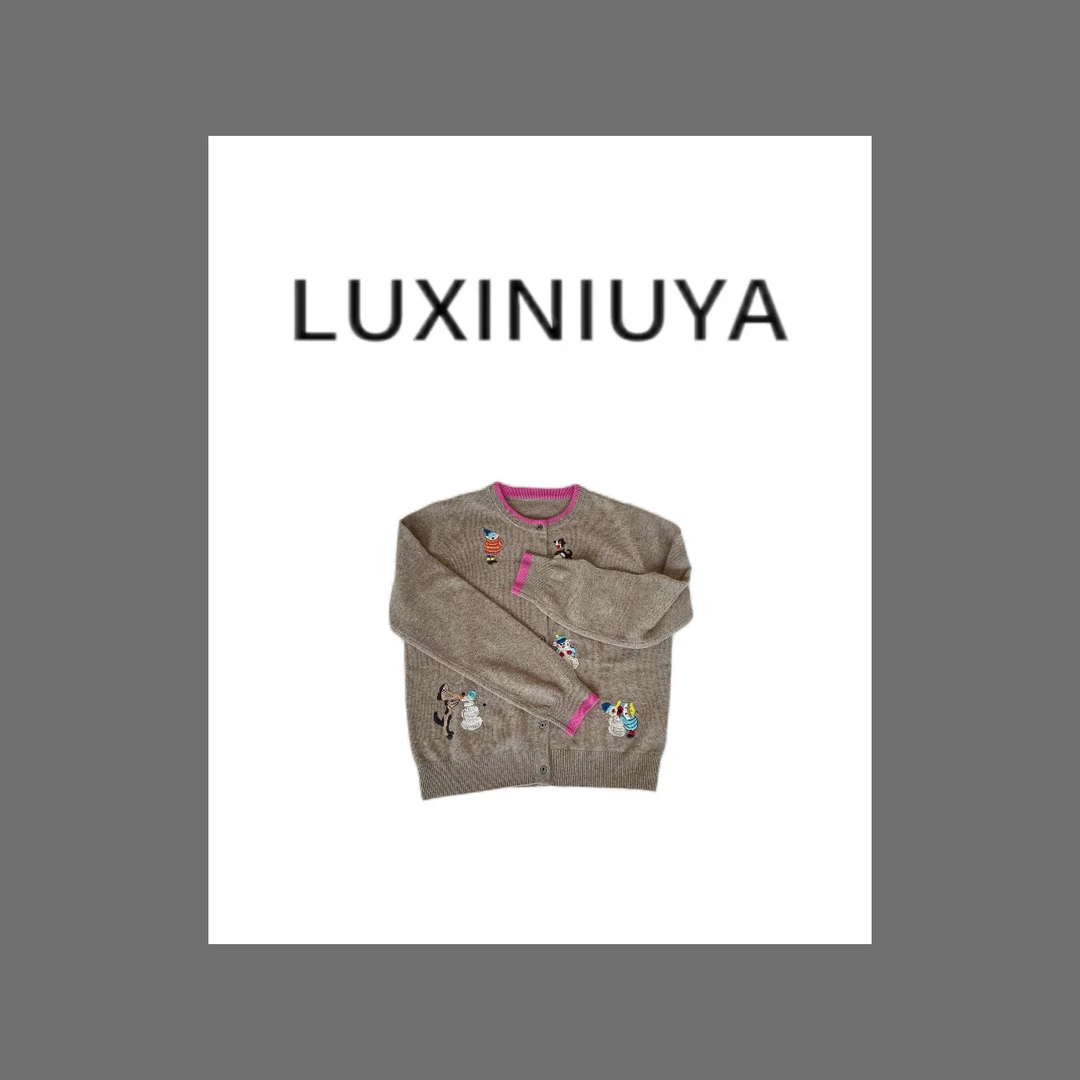 【LUXINIUYA】小雪人开衫毛衣 100%羊毛 百搭时尚潮韩#CX1885