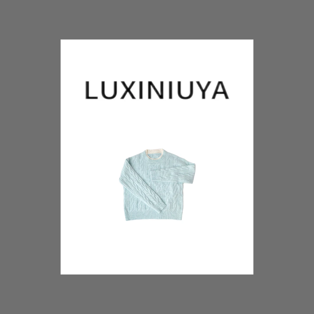 【LUXINIUYA】字母毛衣 100%羊毛 百搭潮韩  设计感2024新品#CX2102