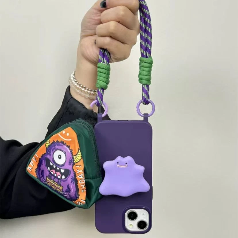 小红书爆款迷你怪兽三角包手机壳挂件简约适用ccd相机户外挂件