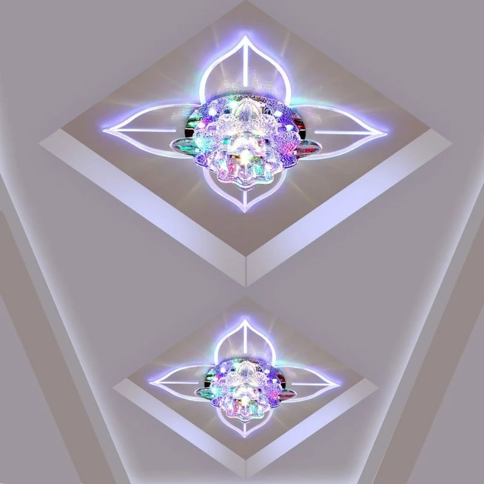 创意LED过道灯走廊灯 玄关灯现代简约门厅灯水晶天花射灯过道灯