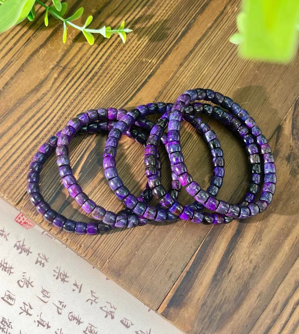 【大美】南非老矿 舒俱来炫彩料直切桶珠手串/6.5mm±@多样性发其一