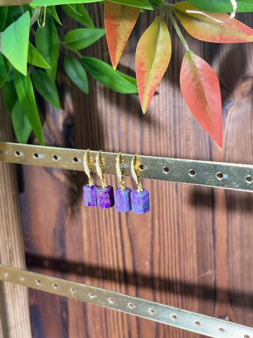 【大美】南非老矿 舒俱来泥地樱花耳坠/8mm@多样性发其一