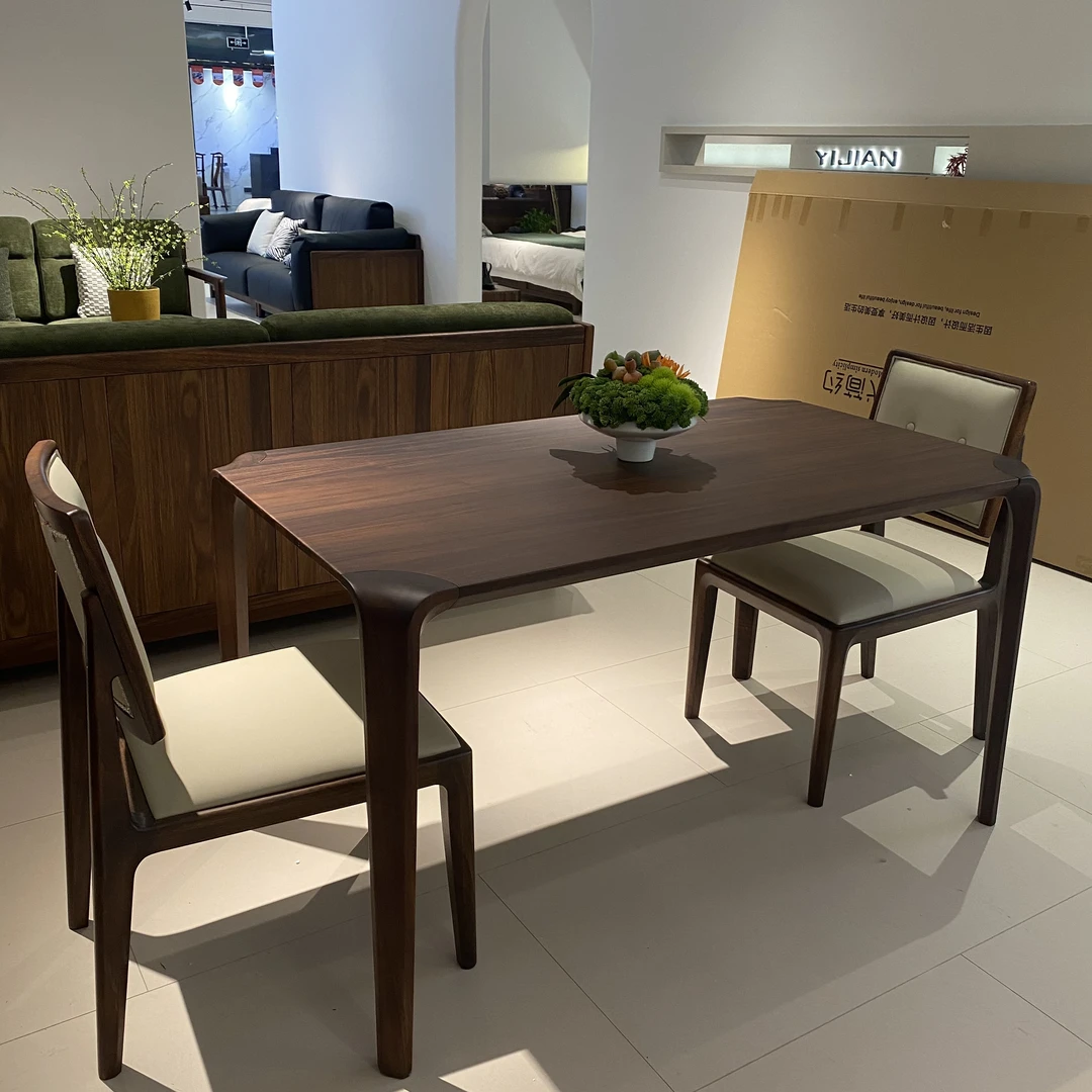 W930#实木长餐桌胡桃木餐桌1.2米餐厅简约饭桌1.4米家用吃饭