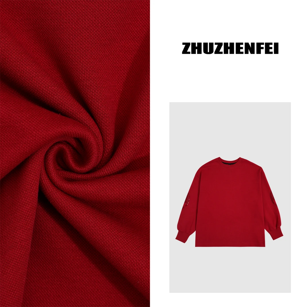 ZHUZHENFEI【优雅弧度】两色拉链圆领宽松纯色普通长袖卫衣Z343078