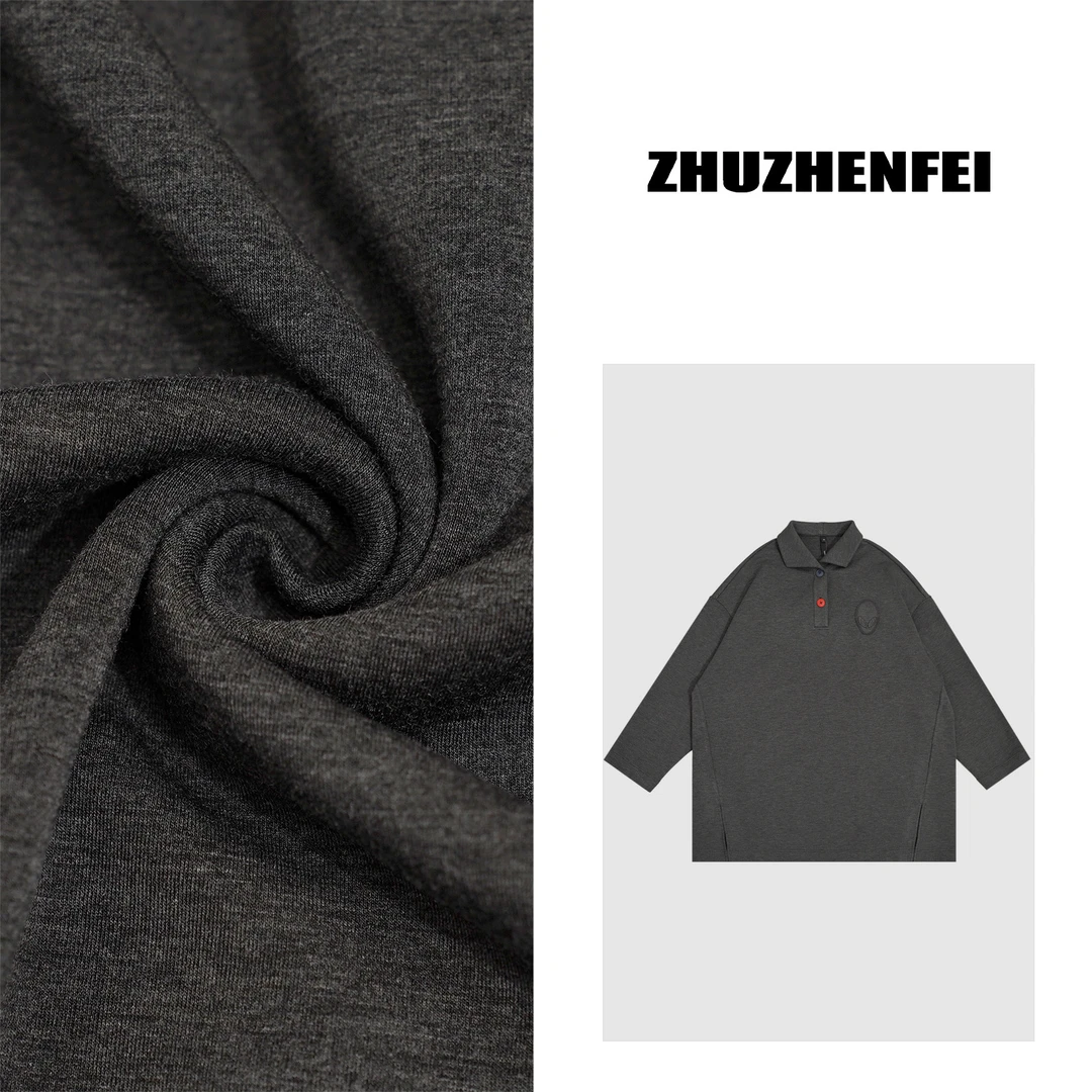 ZHUZHENFEI【素色】两色宽松百搭显瘦时尚秋冬长袖POLO衫Z343162