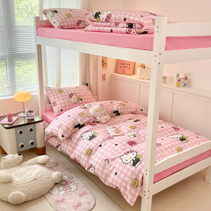 新款纯棉学生宿舍三四件套全棉可爱女生寝室单人宿舍床单床笠款1