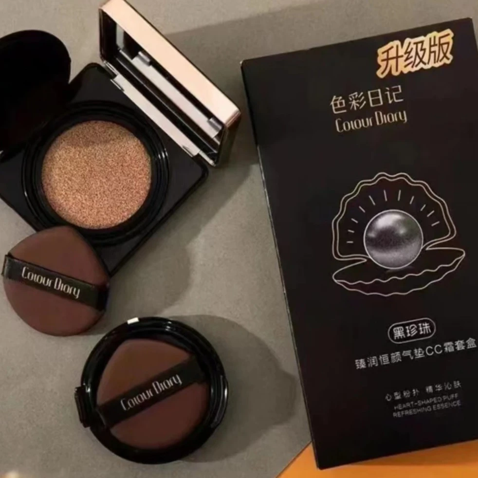 色彩日记黑珍珠臻润恒颜气垫CC霜套盒 自然色