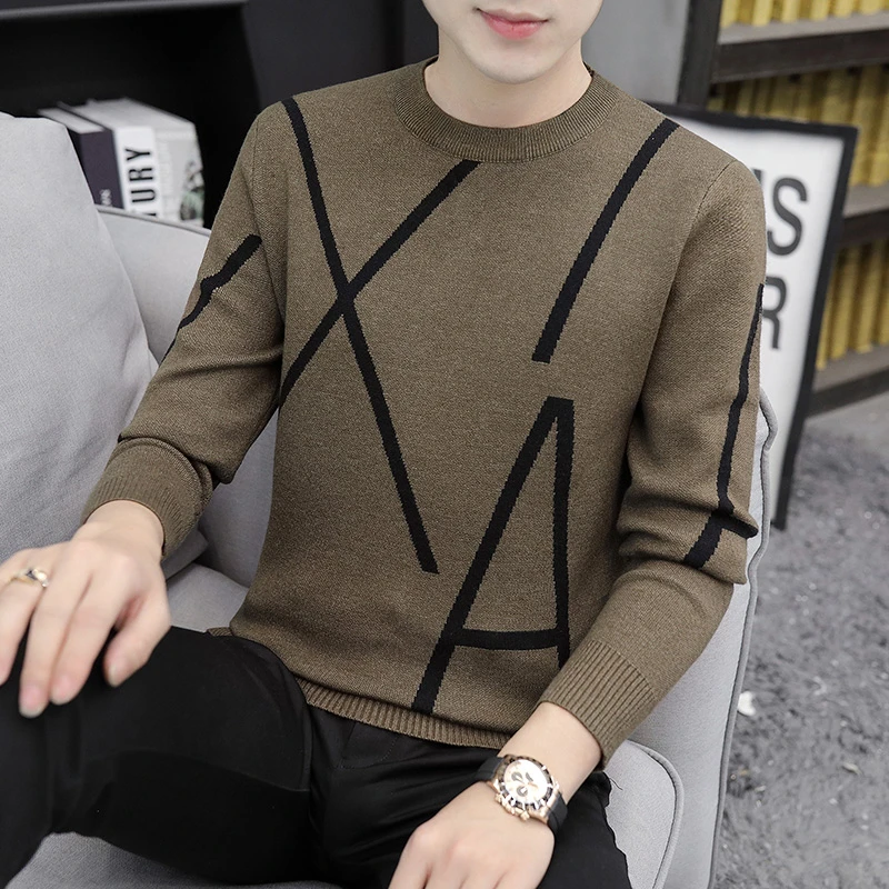 2025秋冬毛衣潮牌新款毛衣针织衫加绒加厚休闲打底冬季新款男毛衣