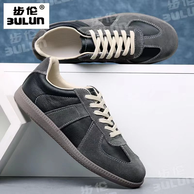 德训时尚头层牛皮男女情侣款春季低帮百搭运动休闲鞋男鞋 123131