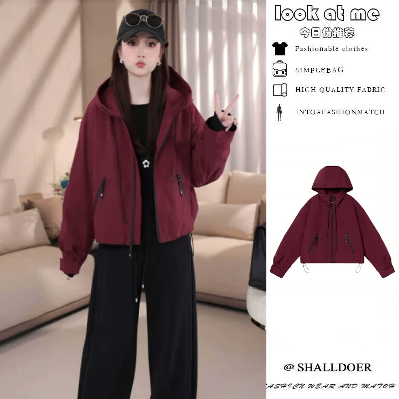 宽松设计感加厚外套女士2024秋冬新款韩版洋气显瘦夹棉连帽冲锋衣