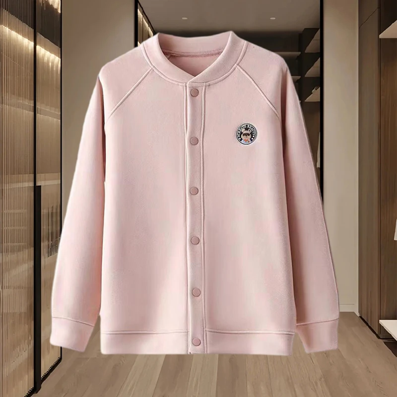 2024春秋新款开衫纯色外套女士洋气百搭爆款减龄长袖上衣微胖女装