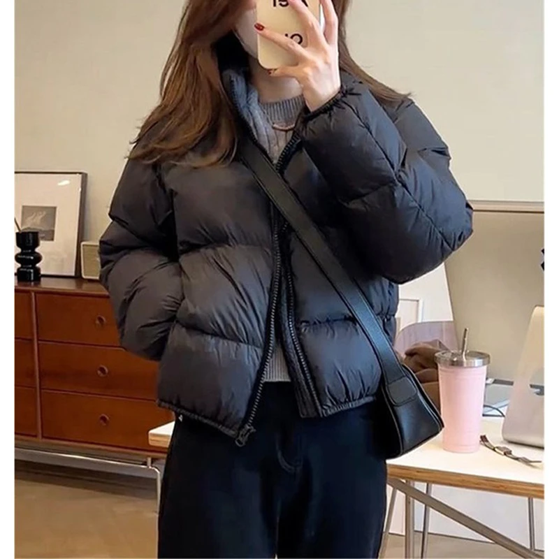 时尚韩版短款立领面包服女士2025秋冬季新款小个子显瘦设计感外套