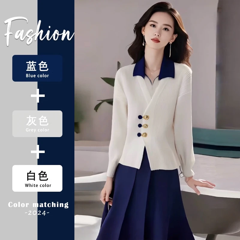 新中式国风盘扣气质毛衣女士2025秋冬新款慵懒感时尚假两件针织衫