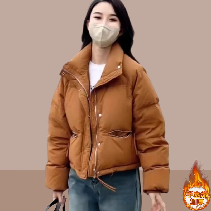 高级感立领开衫短款棉服外套女士2024秋冬季新款爆款加厚时尚棉衣