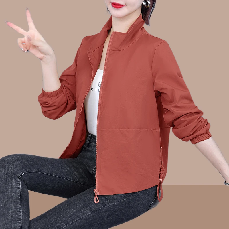 2024春秋新款立领减龄薄款外套女款外穿休闲百搭上衣时尚洋气女装