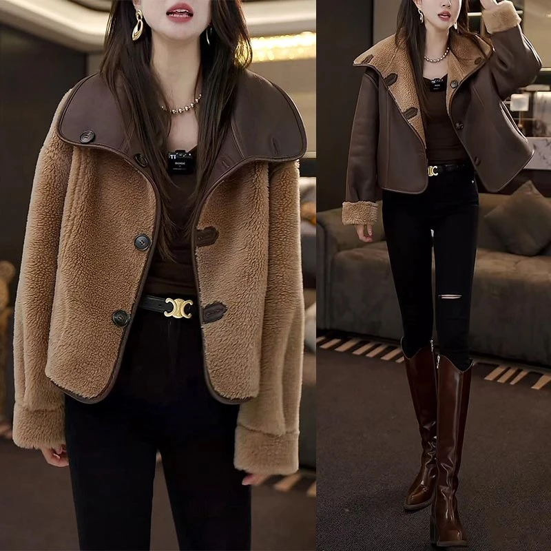 2024秋冬新款韩版时尚高级感短款外套女士洋气小个子加厚保暖上衣