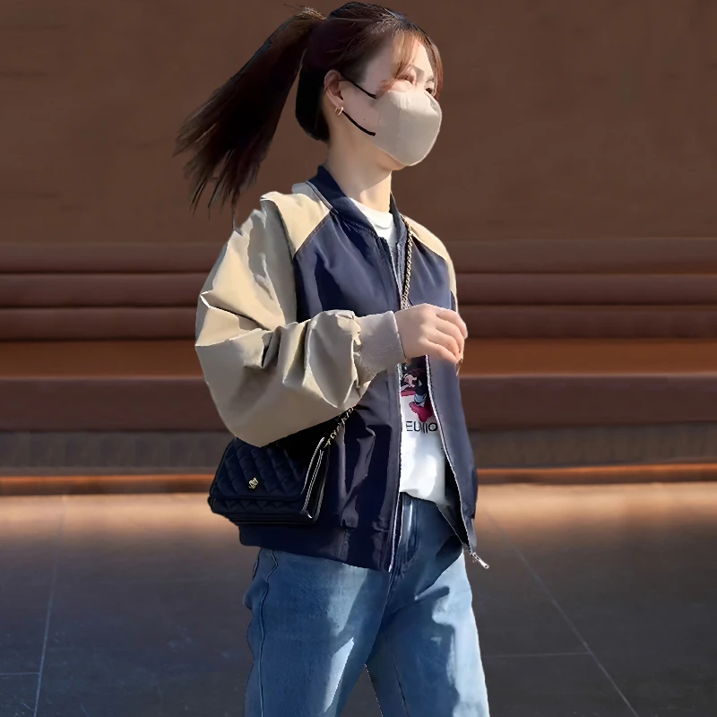 短款外套春秋女款小众时尚棒球服2024新款宽松休闲小个子薄款外套