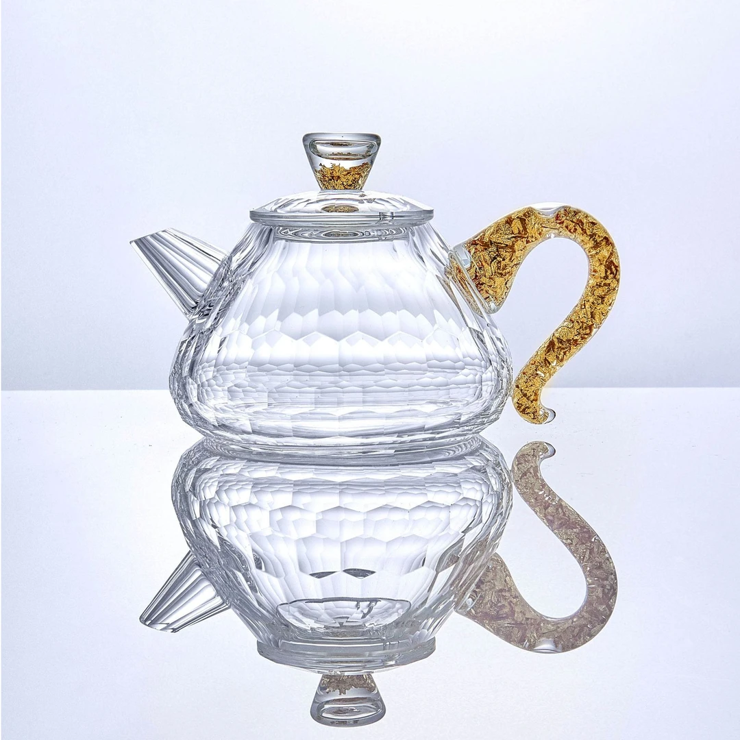金箔日式钻石泡茶壶小品壶手工切面工艺功夫茶创意加厚耐热家用