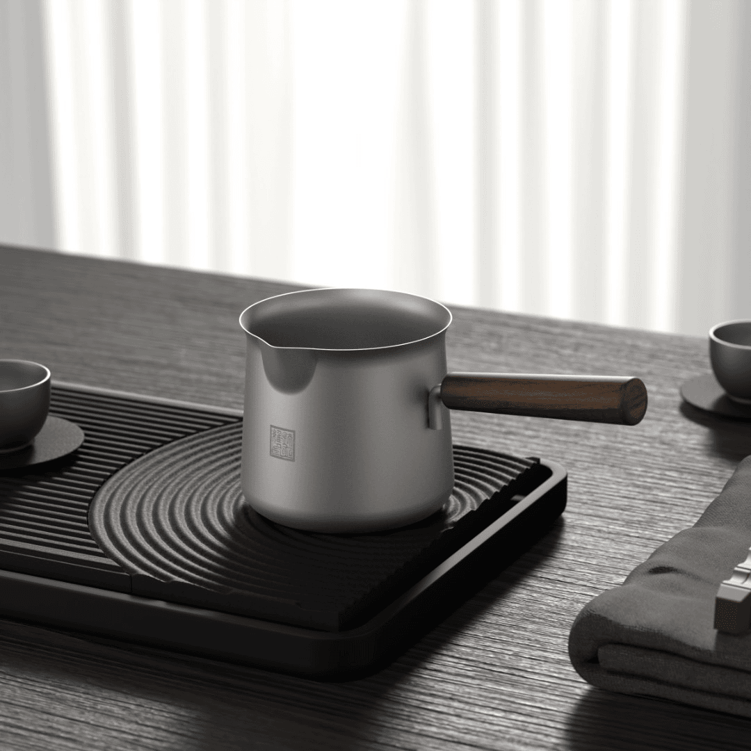 TILIVING/钛立维3纯钛泡壶公道杯带木把手家用高档功夫茶具分茶器