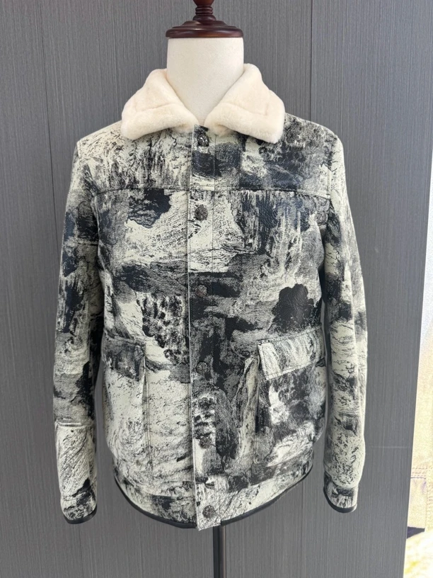 海宁皮毛一体男士秋冬新款加厚保暖外套