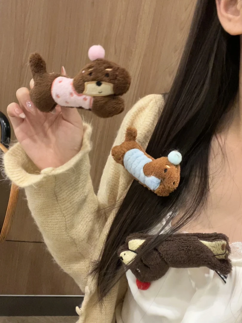 可爱少女腊肠狗爬爬BB夹 萌趣可爱发夹发饰头饰