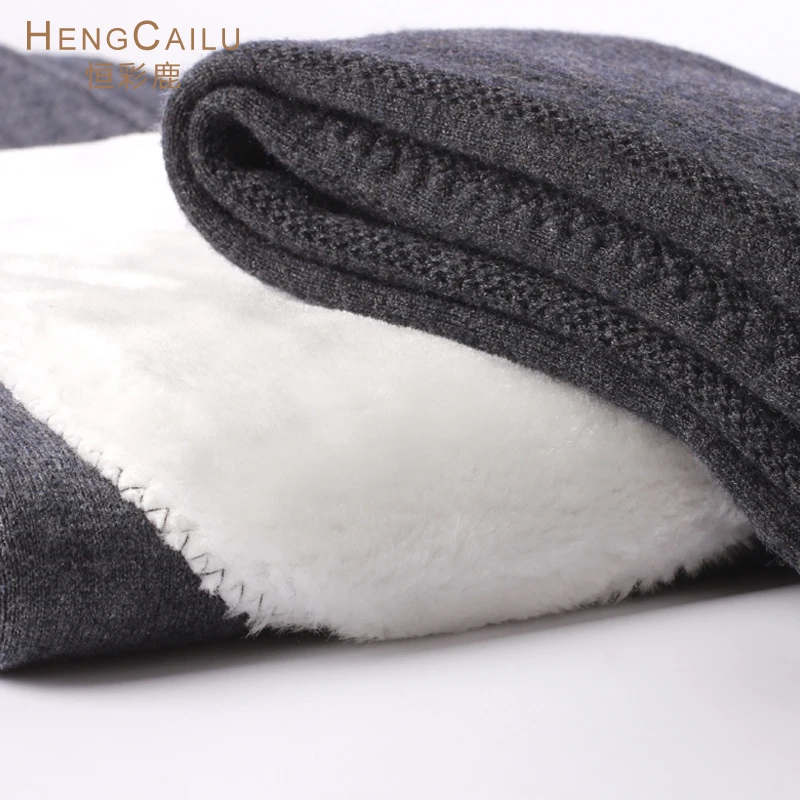 情侣保暖裤男加绒加厚羊毛裤女中老年护膝护腰绒裤女士高腰毛裤