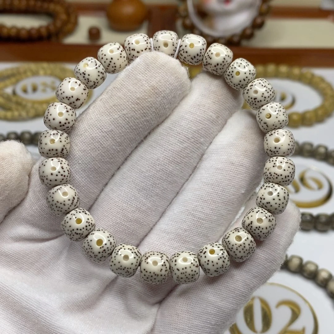 星月菩提手串9/8原脂白 月朗星稀 火龙果星 高油高密