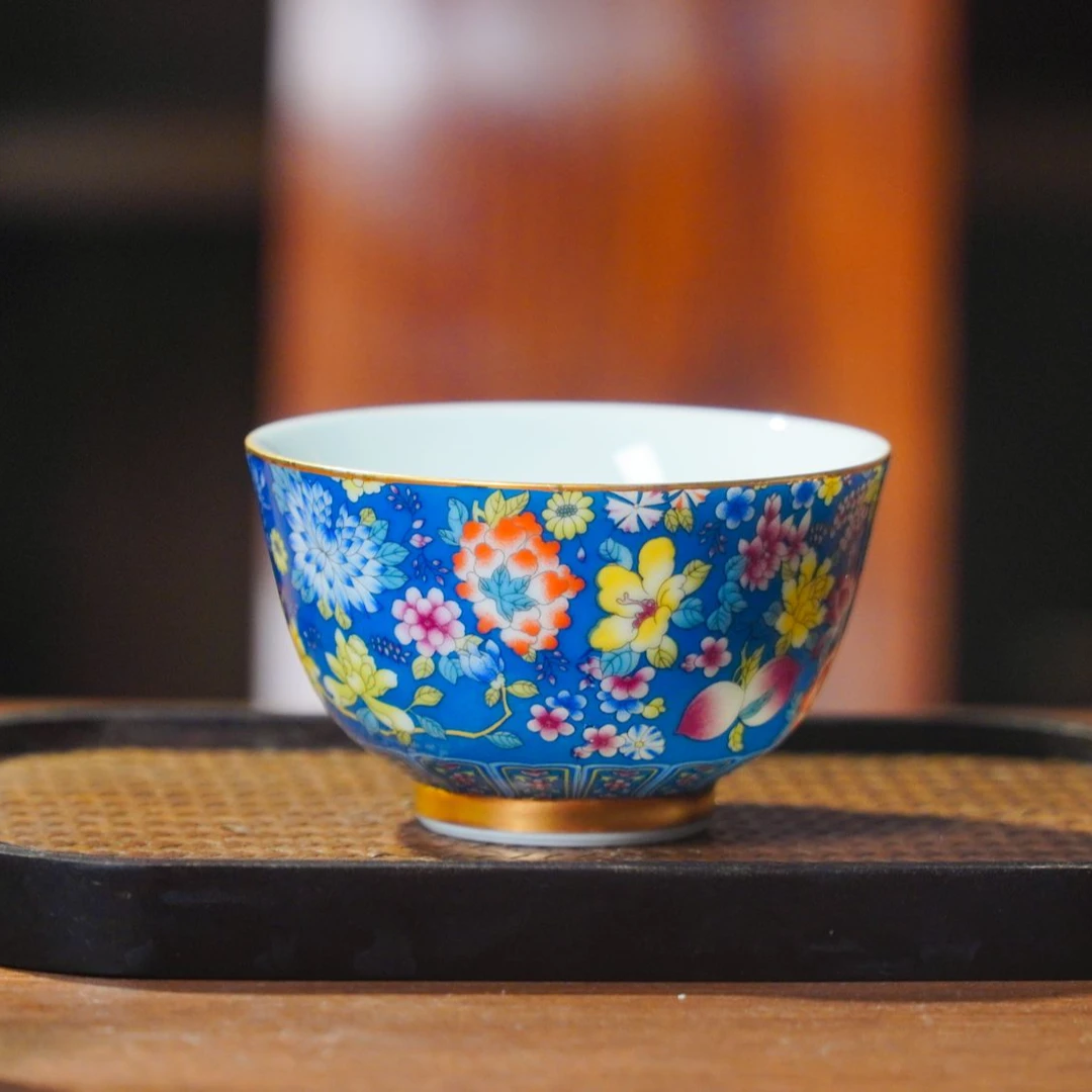 【繁花主人杯】景德镇陶瓷珐琅彩主人杯单杯品茗杯功夫茶具