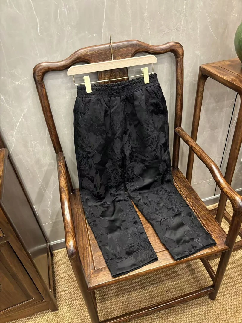 【沅媛】2024冬季新款裤子新中式国风棉裤提花暗纹保暖休闲裤女539