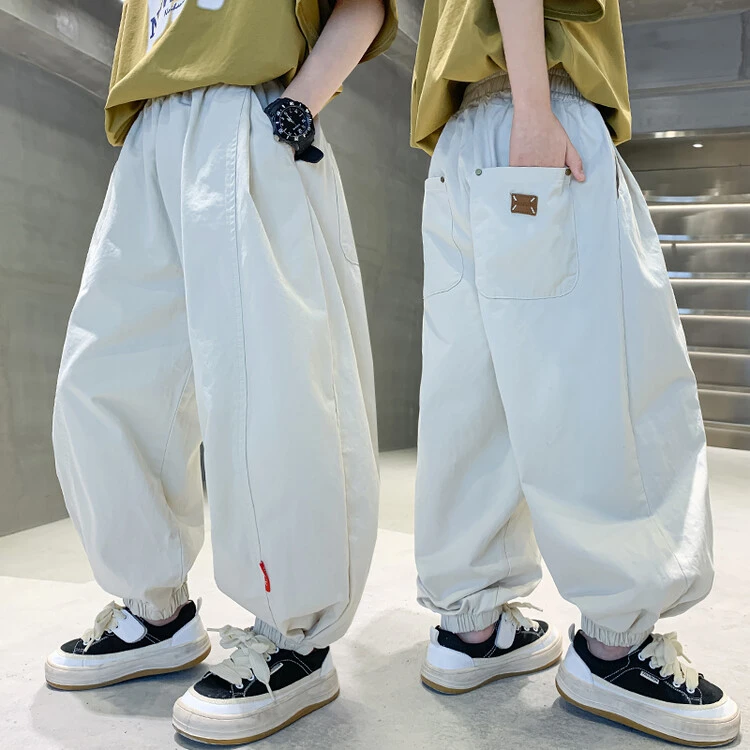 男童裤子夏款2024新款儿童夏季休闲防蚊裤宽松薄款长裤炸街灯笼裤