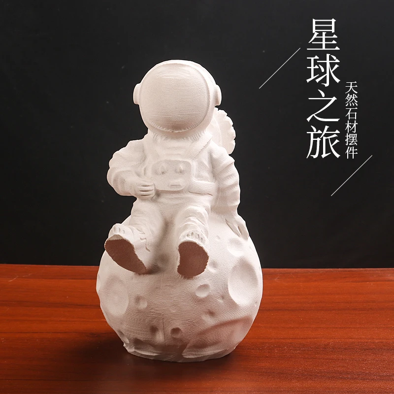 天然石材太空人宇航员轻奢小摆件客厅电视柜家居装饰酒柜摆设礼品