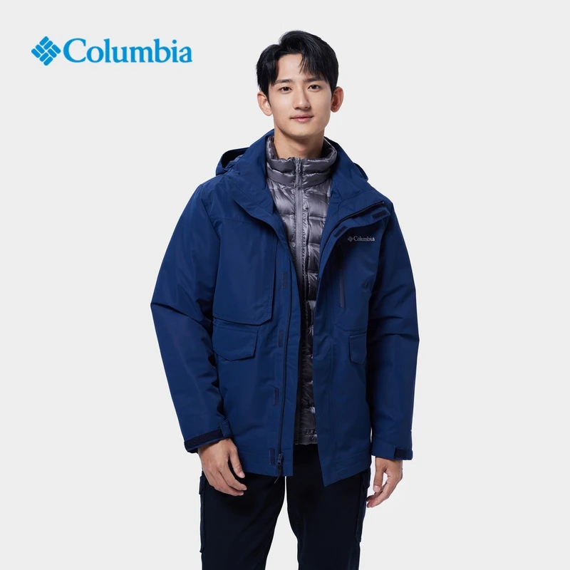 Columbia哥伦比亚户外男子鹅绒800蓬三合一防水防风冲锋衣WE5602