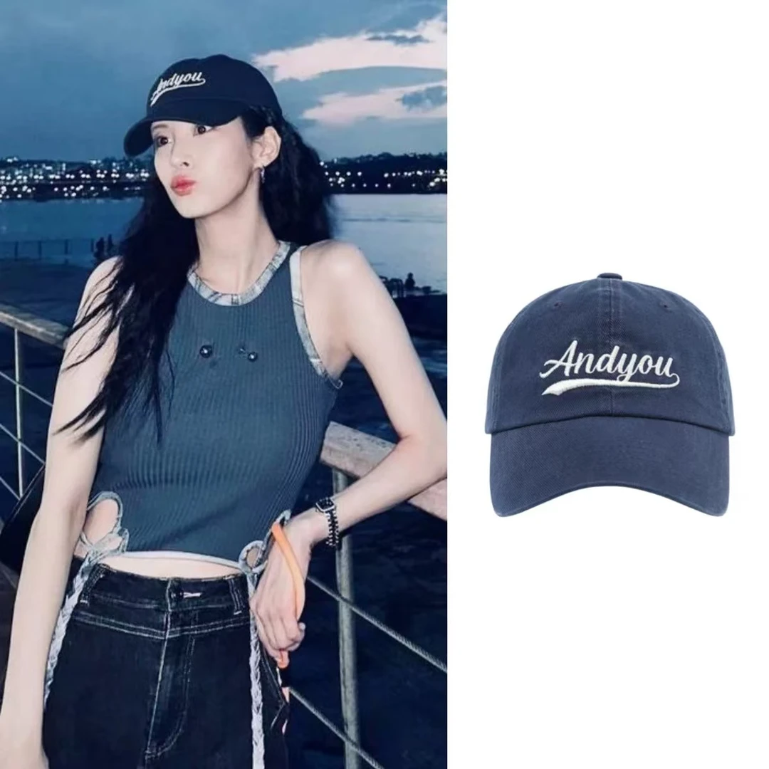 路一韩国小众品牌款，Andyou刺绣鸭舌帽软顶百搭棒球帽孙艺珍