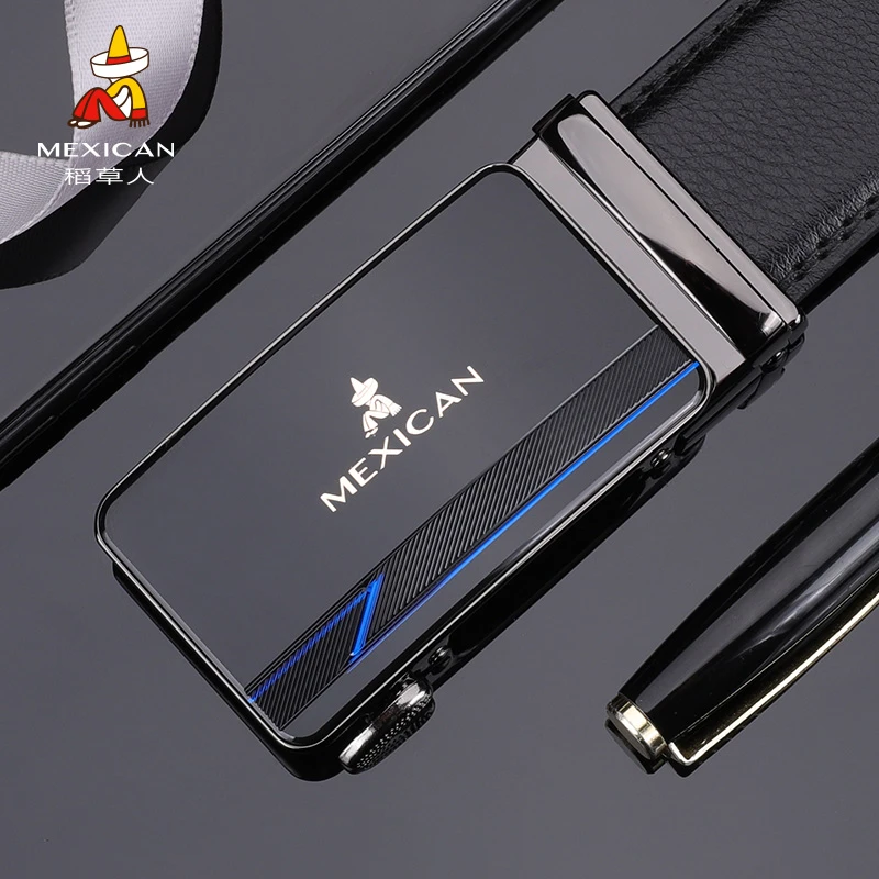 稻草人皮带男士真皮自动扣年轻人休闲裤带中年商务时尚腰带新款潮