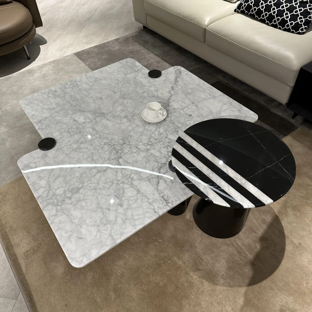轻奢异形大理石茶几不规则岩板现代简约北欧家用客厅小户型设计师