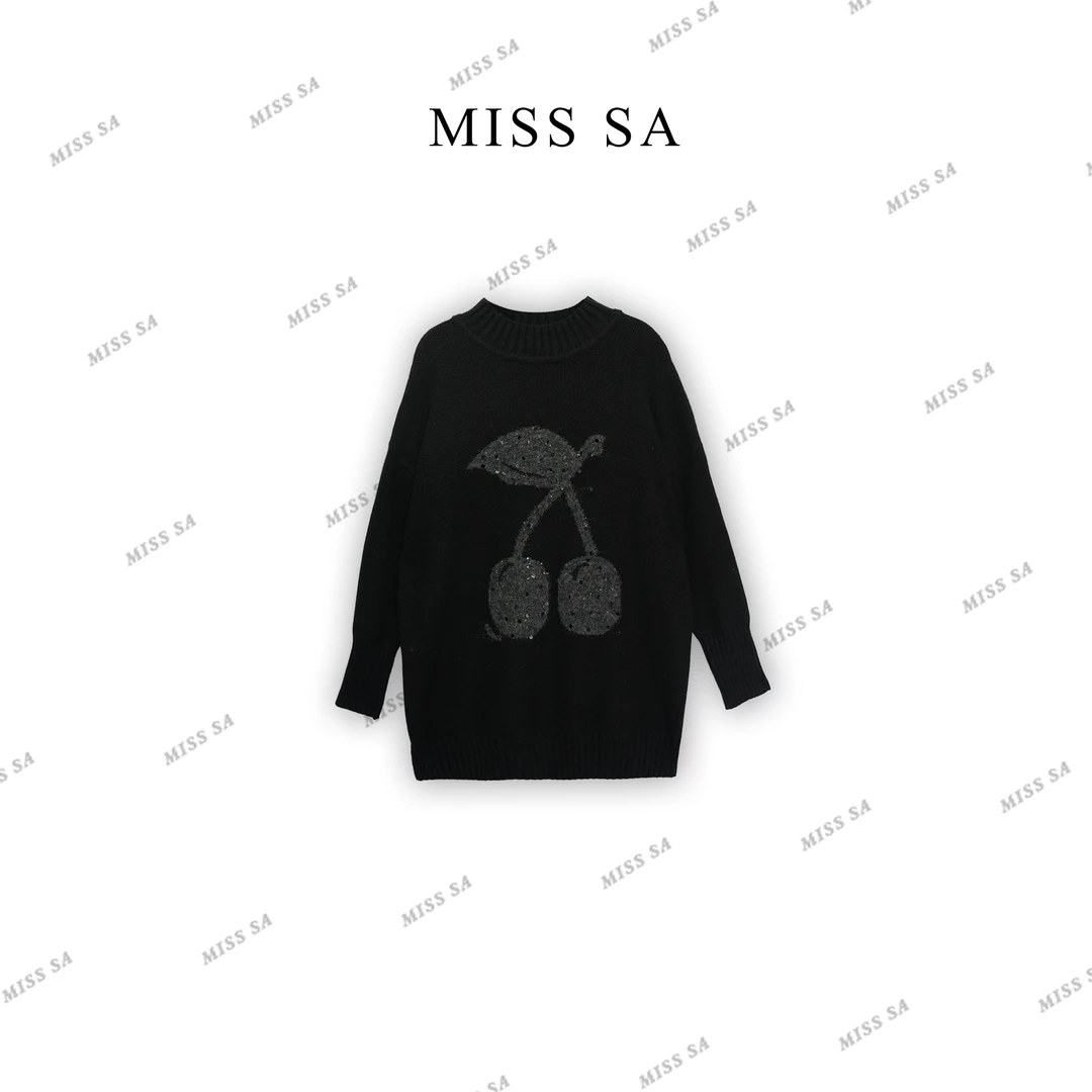 MISS SA 秋冬新款百搭气质绣花洋气一手长毛衣 24119811