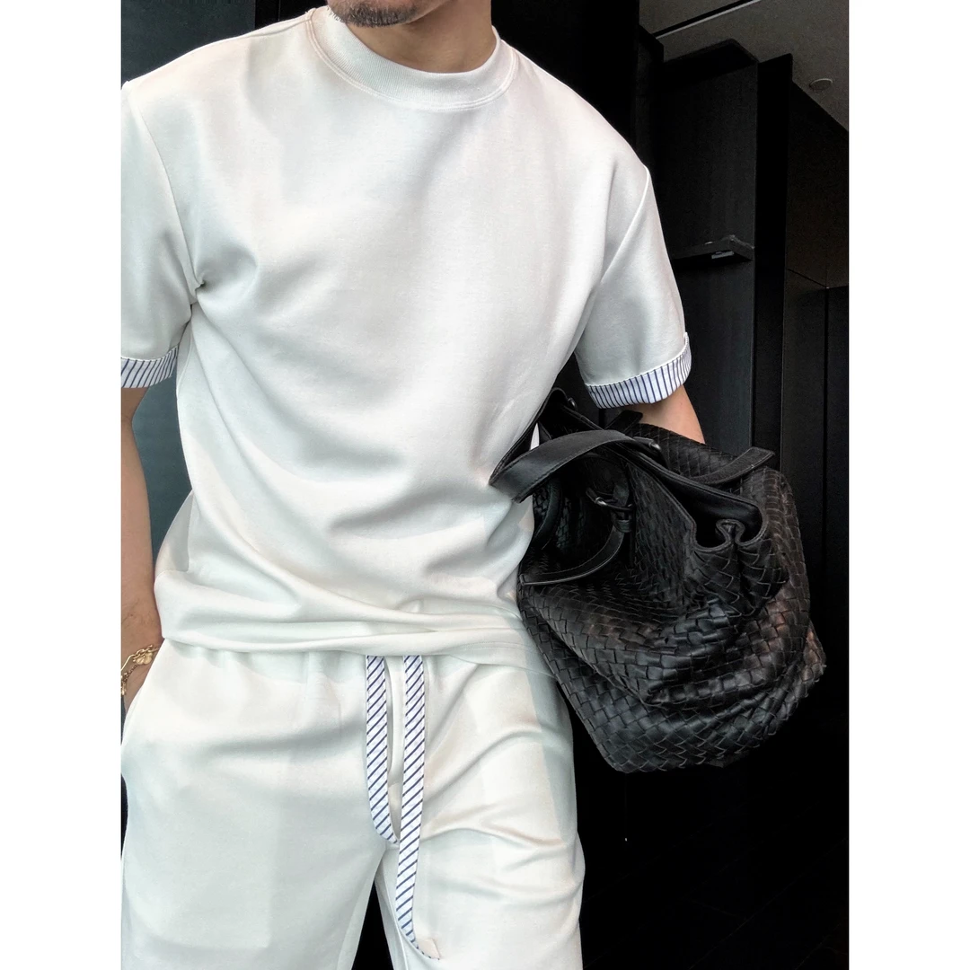 DRUNKCORNER 【十周年限定】微阔版撞色条纹男士夏季短裤