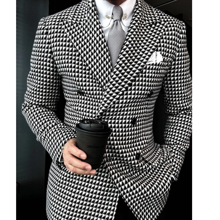 DRUNKCORNER 【胡桃格子 】双排枪驳领西服
