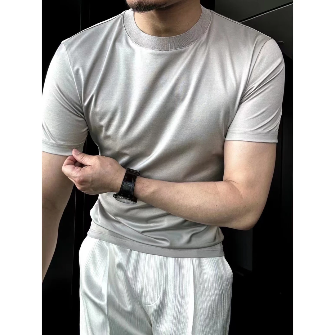 DRUNKCORNER｜黑标系列｜ 085#夏季蚕丝棉圆领T桖