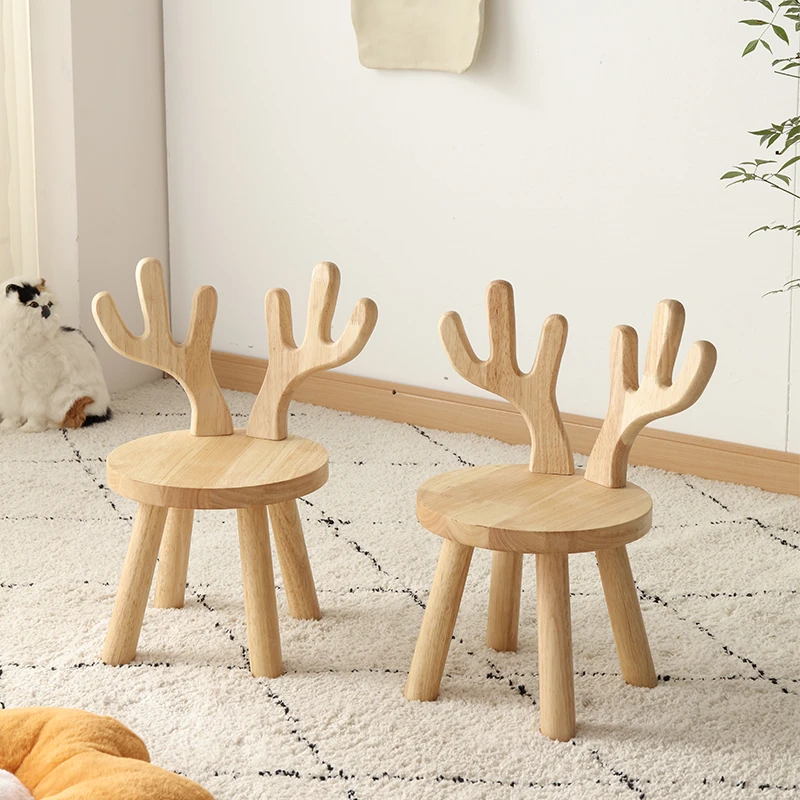 良派 小鹿凳全实木新款小凳子网红高颜值实用原木矮凳