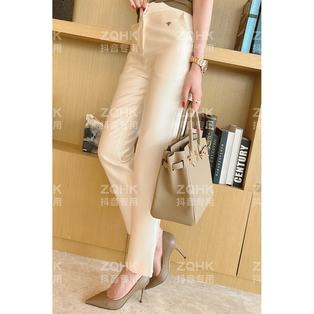 【ZQHK】子琪品牌 夏季气质纯色显瘦百搭小蜜蜂经典西装烟管裤时尚