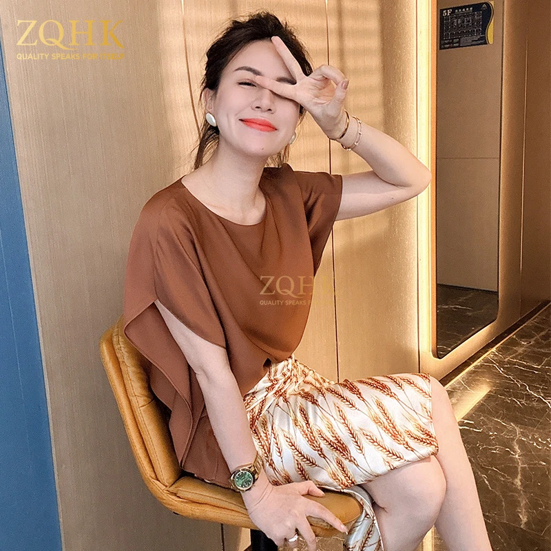 【ZQHK】子琪品牌夏季新款高级气质桑蚕丝衬衫简约设计感