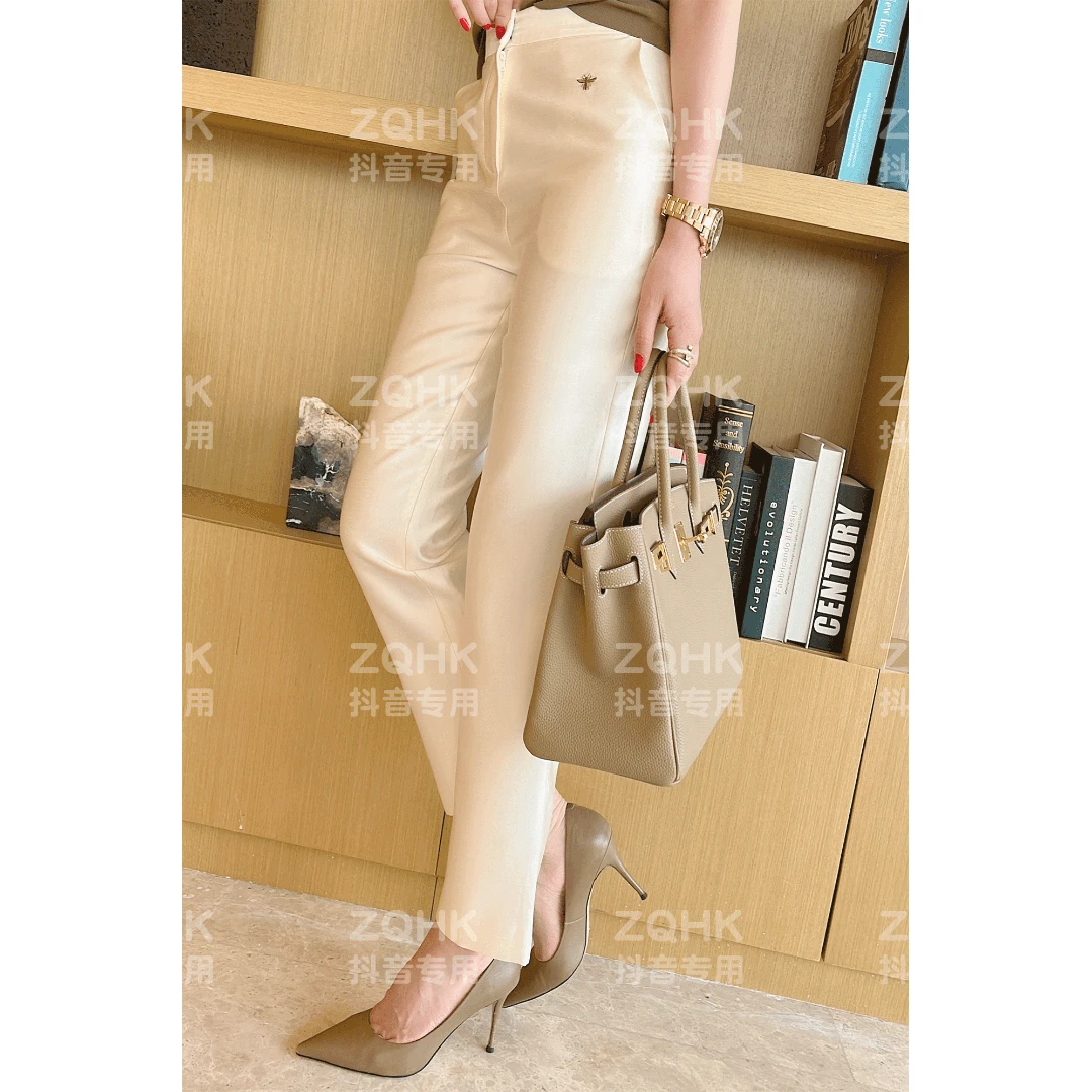 【ZQHK】子琪品牌 秋季气质纯色显瘦百搭小蜜蜂经典西装烟管裤时尚