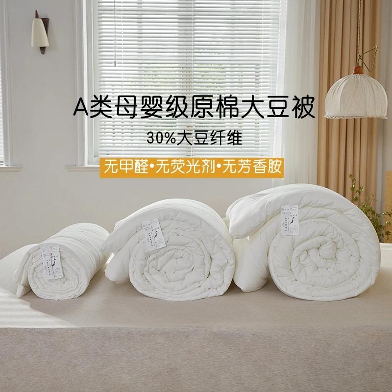 A类母婴级原棉30%大豆纤维被 四季单双人被芯 秋冬季棉被加厚保暖