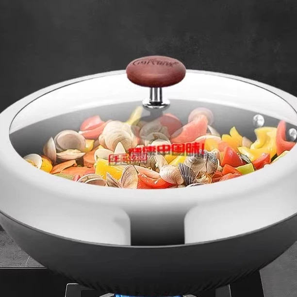 冯氏铸铁紫檀木炒锅锅盖