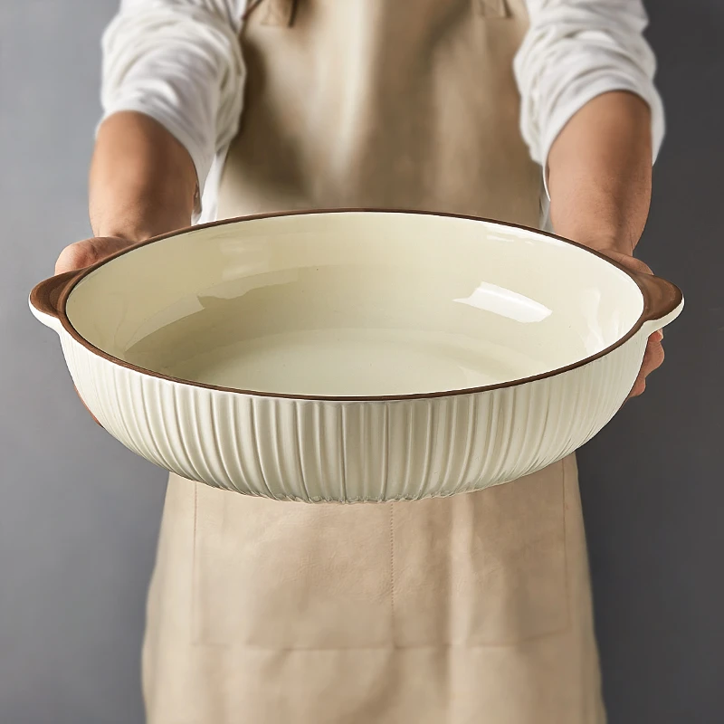 酸菜鱼大盆碗家用2024新款大碗双耳汤碗特大号盘子陶瓷水煮鱼汤盆