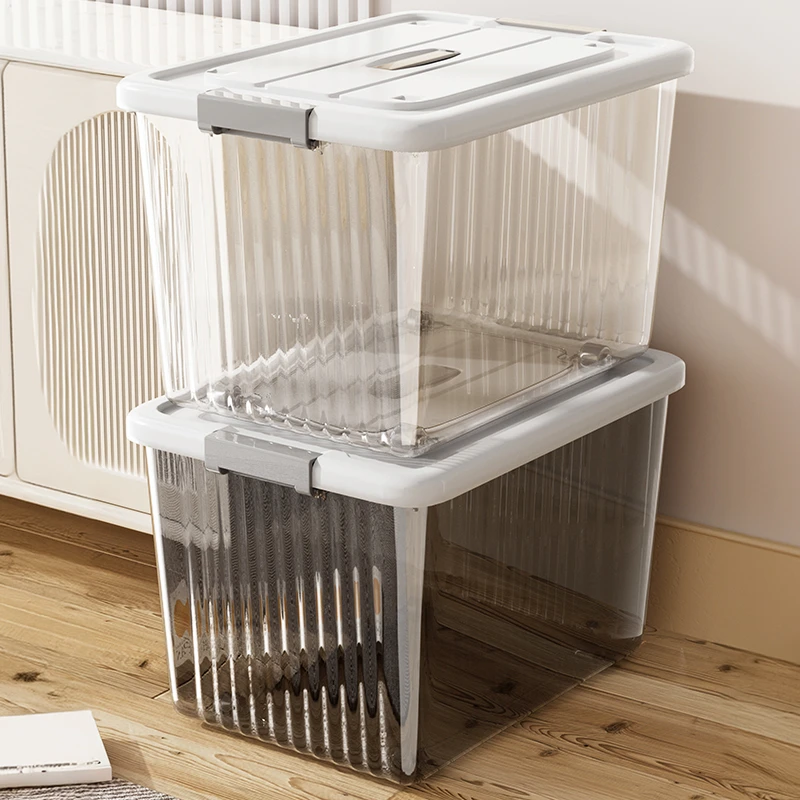 透明收纳箱家用塑料收纳盒衣服玩具整理箱大容量零食后备储物箱子